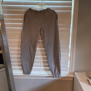 grey with white and black stripe brandy sweats